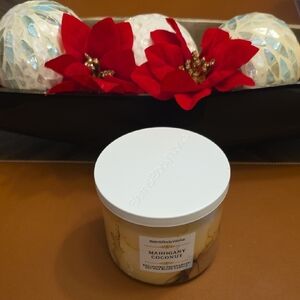 Bath & Body Works Mahogany Coconut Candle in White Jar